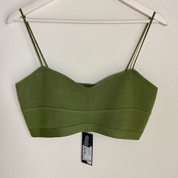 NWT Gianni Bini Kaylyn Knit Bralette in Basil - Picture 4 of 10